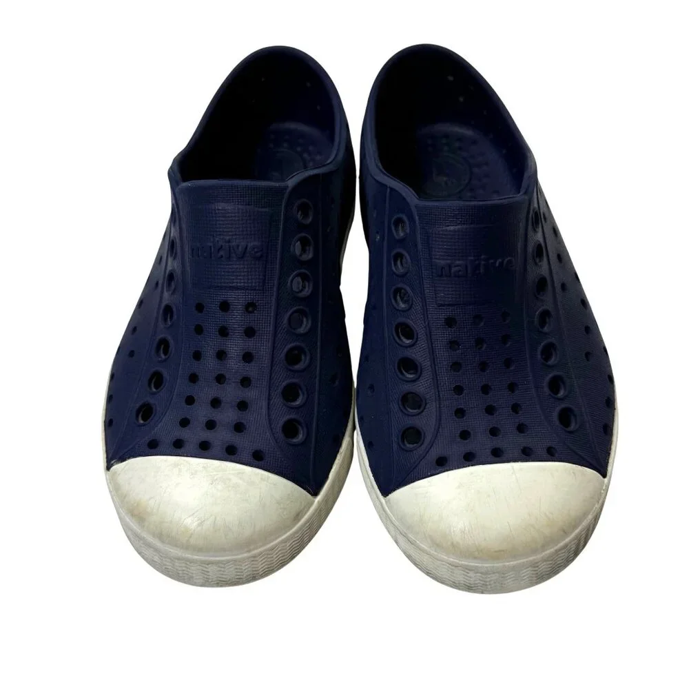 Native Jefferson Shoes Regatta Blue Shell‎ White Child 8